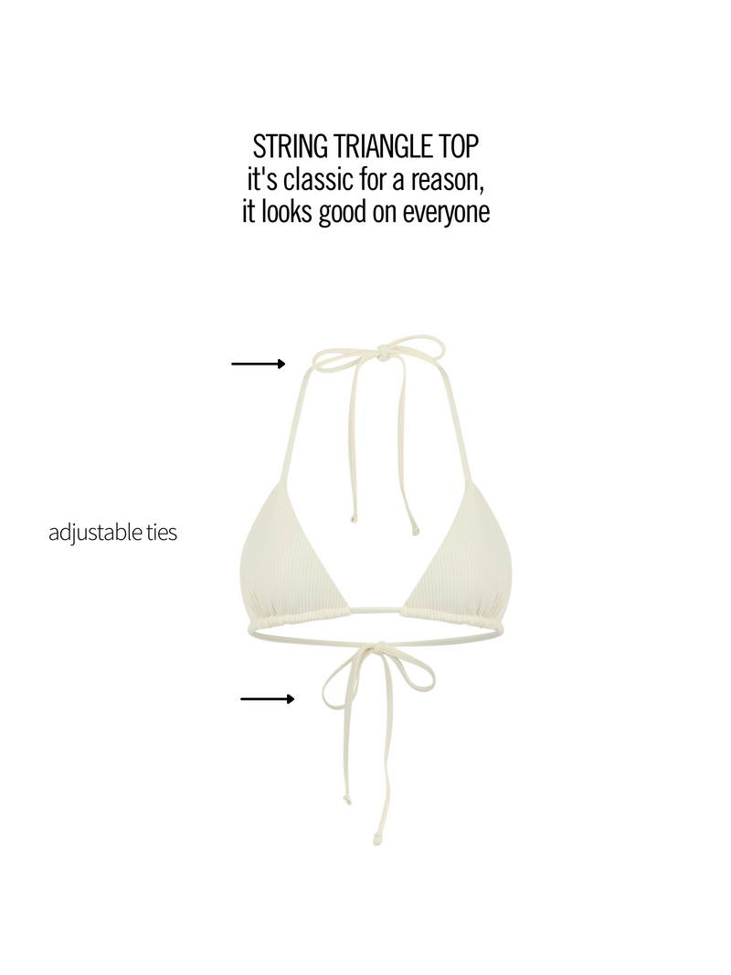 Gabriela Beachwear*MAIO TRANCOSO*大胆フロントカット*COCONUT Baoba Beca Triangle Bikini Top S1599B2258 – Agua de Coco