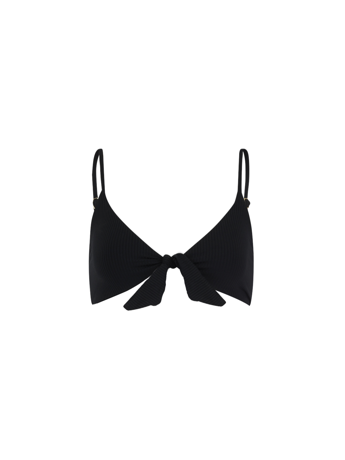 Missguided Tie Front T-shirt Bikini Top With Plunge Neck in Black
